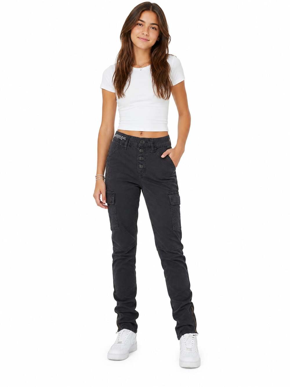 American Eagle Outfitters Super Super Stretch X Button Fly Skinny Cargo Pants